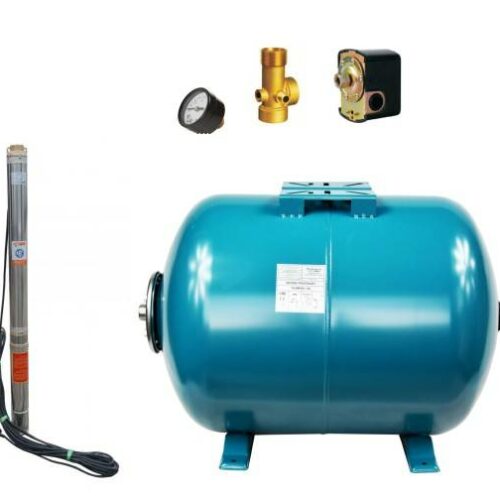 Zestaw głębinowy - pompa SKM 200 Premium 230V hydrofor 50l poziomy